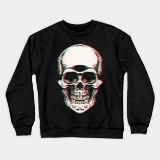 3D Effect Trippy Skull Face Crewneck Sweatshirt